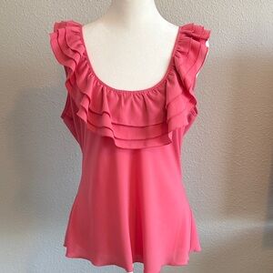 Spense Coral Ruffled Blouse